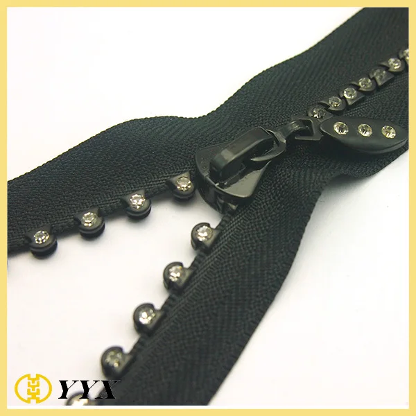 #5 #8 #10 двойные камни 24 дюйма разделительная молния со стразами