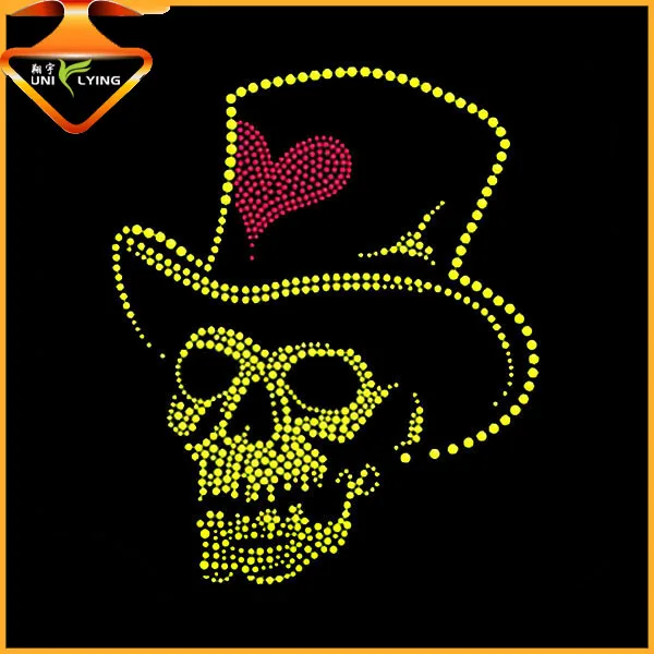 beautiful Create Iron On transfer skull Rhinestone Design