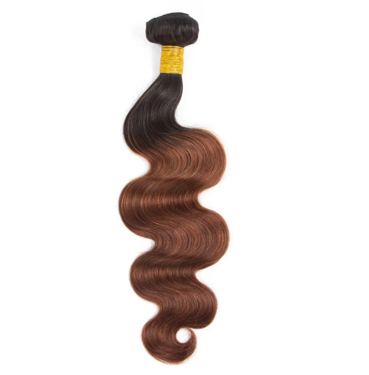 body wavy Ombre 3 Bundles with Closure Deals T1B/33# Human Hair Bundles With Closure Malaysian Hair Weave Non-remy Hair