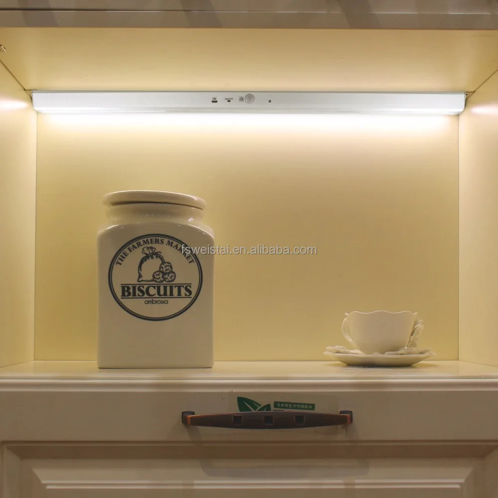 400 мм портативный магнитный Алюминиевый датчик освещения для кухонного шкафа с USB-портом зарядки и перезаряжаемой литий-ионной батареей CE ROHS FCC