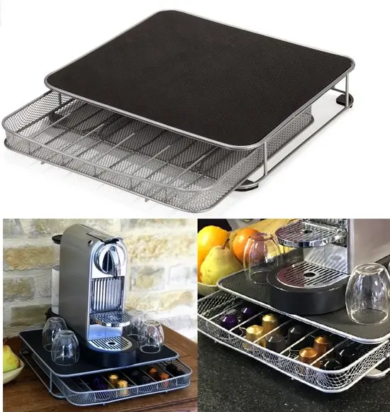 Nespresso or Caffitaly Capsules Coffee Pod Storage Drawer Holder, 6 rows multiply 6 lines &