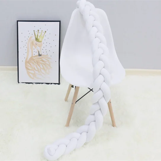 Bojay Three Braid Crib Bumper Chunky Knitted Knot Pillow Mixed Colors Giant Knit Baby Bedding Cradle Baby Crib Bumper