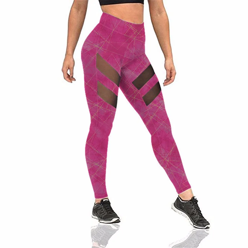 new products wholesale fitness clothing gym wear mesh yoga pants womens pink