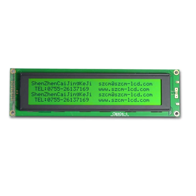 5V 3V STN COB yellow green 40x4 character lcd display module support I2C and 3 wire SPI