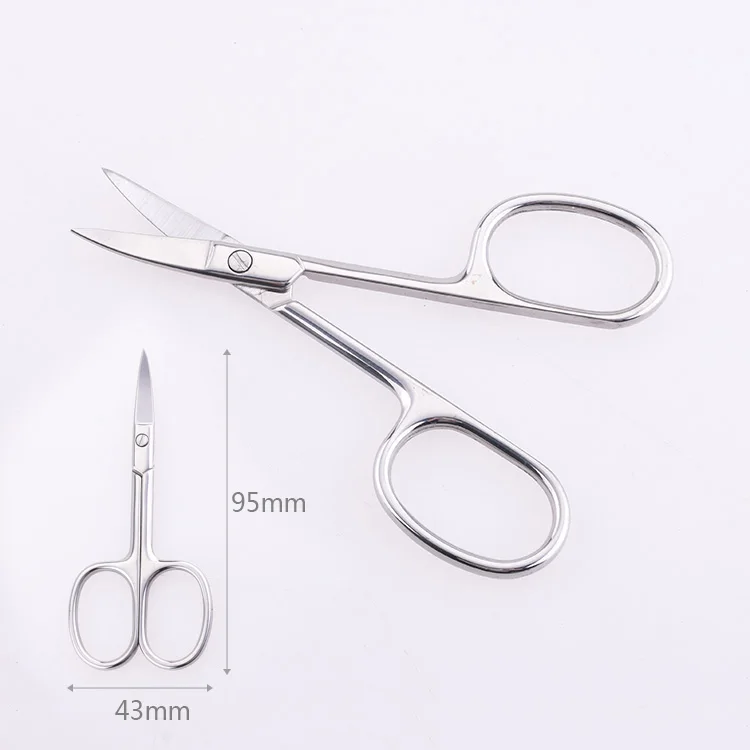 Custom logo eyelash scissors private label micro brow eyebrow scissors small beauty scissors for eyebrows