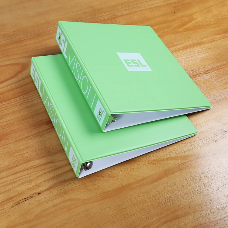 Hot sale office 2 inch plastic pvc 3-hole ring binder a4 size hard cover document files folders printed with pocket custom