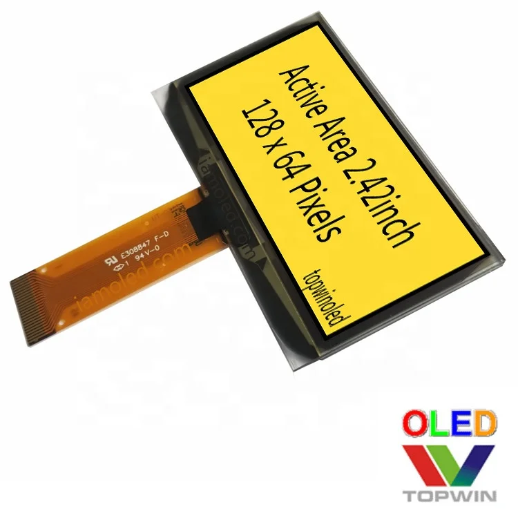 2.42' 2.42inch 2.42 inch parallel/4-wire SPI/I2C interface yellow 24 pin oled display UG-2864ASYPG01 ssd1309 driving 2.4' inch