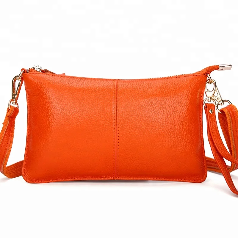 2022 Single colored Genuine Leather Handbag Lady Clutch For Women Small Crossbody Bags