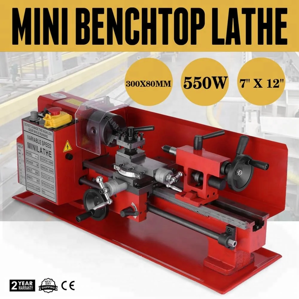 Precision Mini Metal Lathe Metalworking Woodworking DIY Processing Drilling Milling