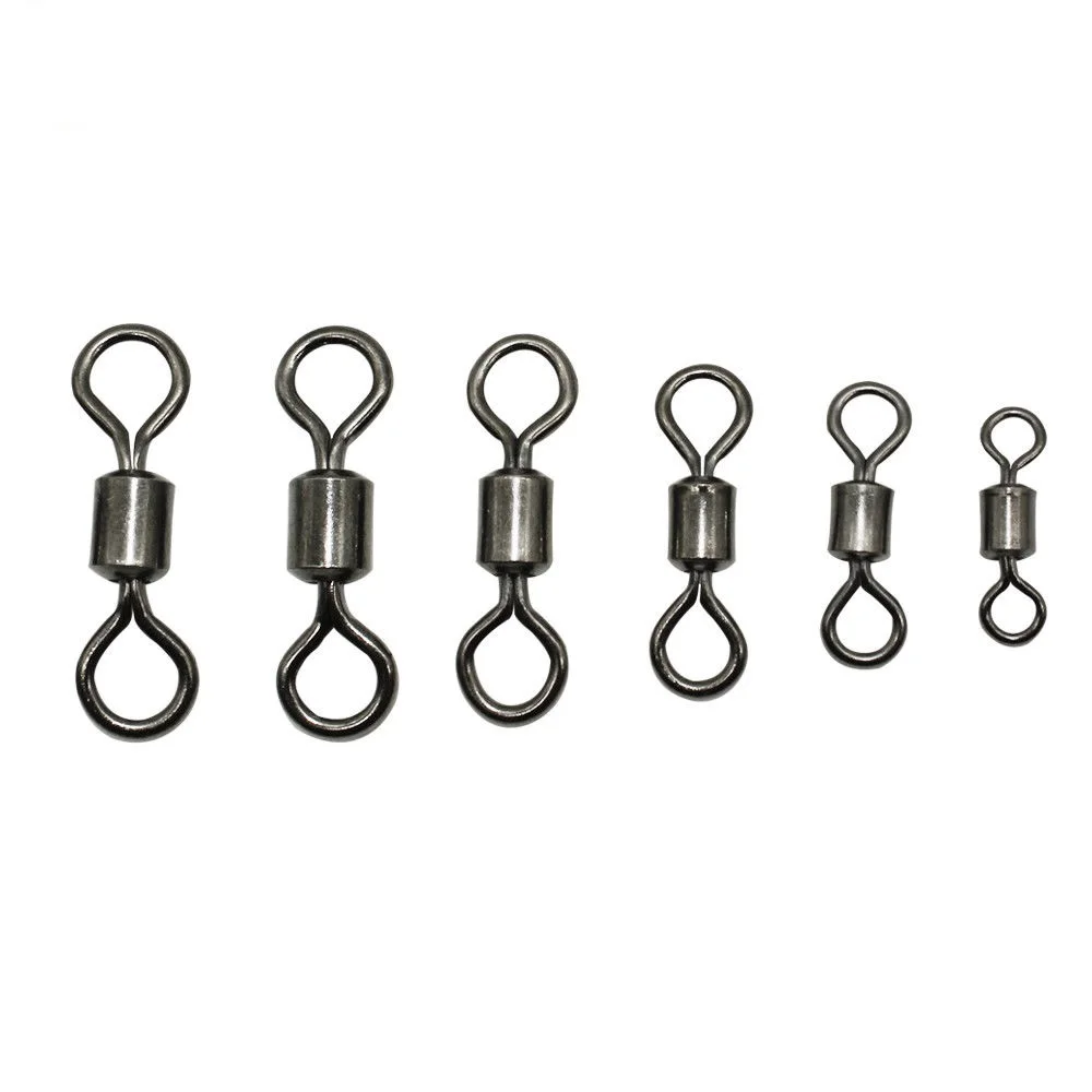 Wholesale Fast Rotation Fishing Rolling Barrel Swivel Fishing Hook Line Connector 10#-6/0 50pcs/set Carp Fishing Accessories