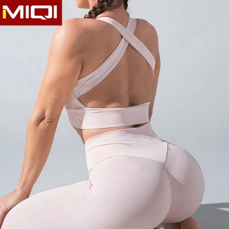 Wholesale Women Tummy Control Nylon Training Leggings Scrunch Butt High Waist Sexy Gym Yoga Leggings for Women