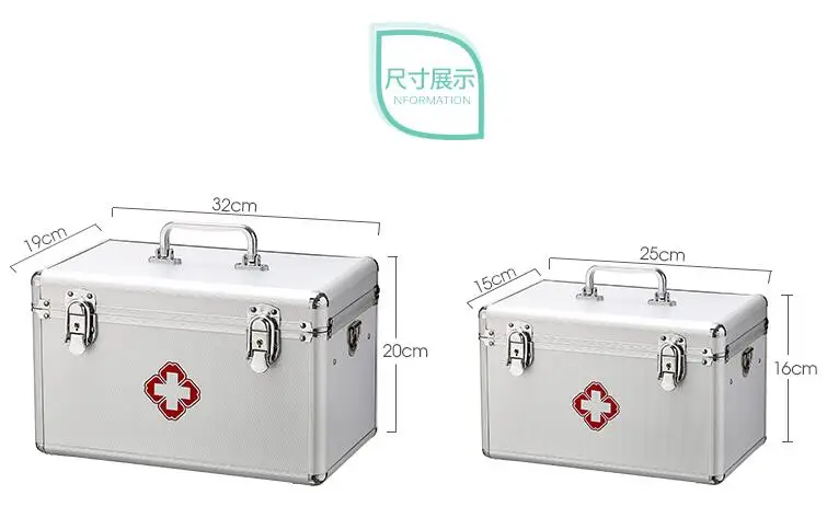 Eco-friendly MDF wood aluminium alloy medicine first aid case