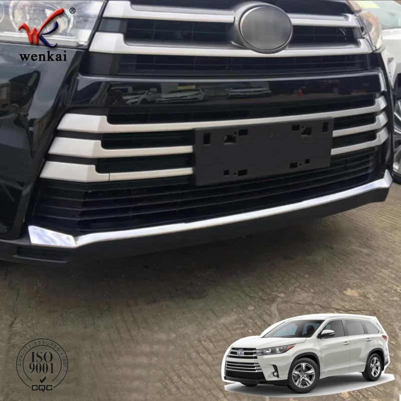 Car Accessories Bottom Front Bumper Skid Molding Cover Trim Garnish For Toyota Highlander Kluger 2017 2018 2019