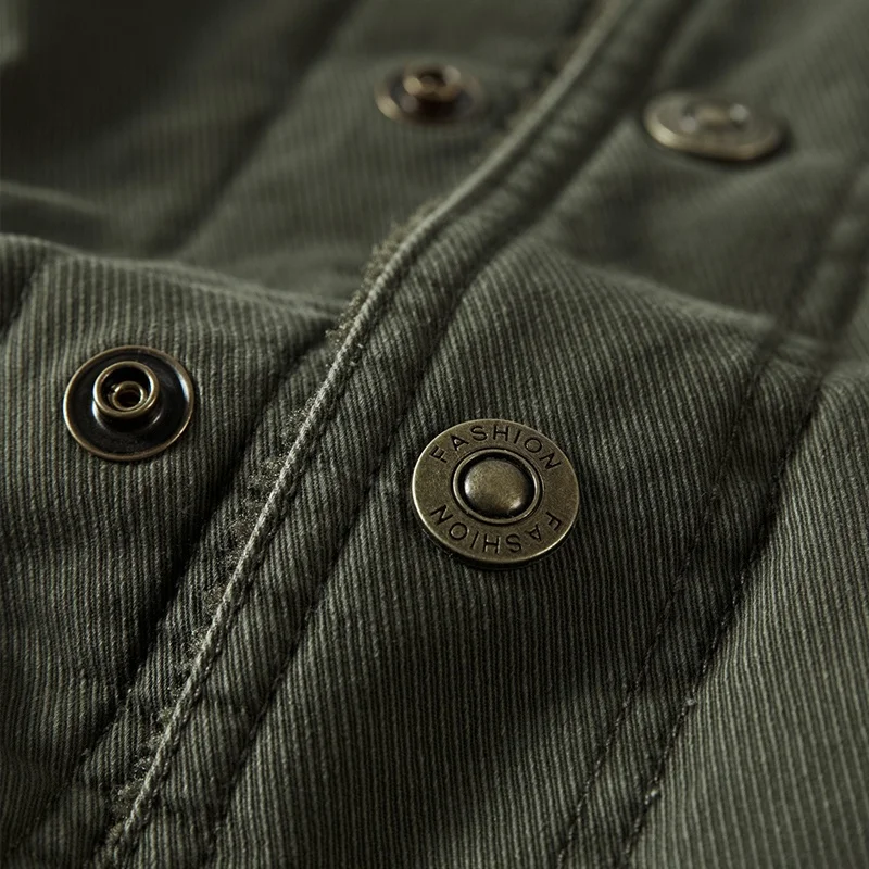 
Retail Online Shopping Fur Lining Cotton Mens Khaki Work Winter Chore Jacket 