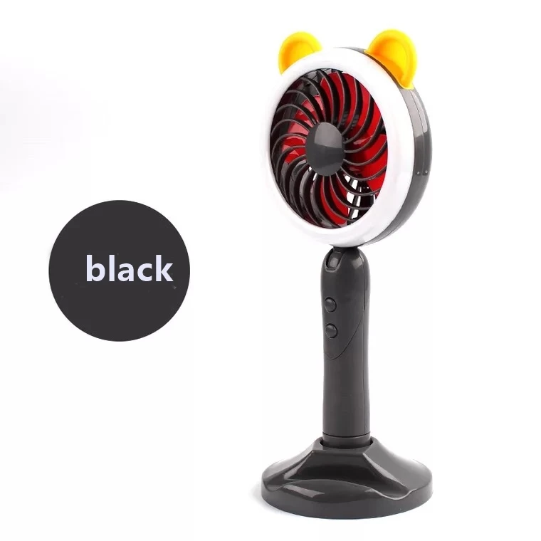 USB зарядка ручной общежитии Настольный держатель мобильного телефона с заполняющим светом студентеский портативный мини-вентилятор