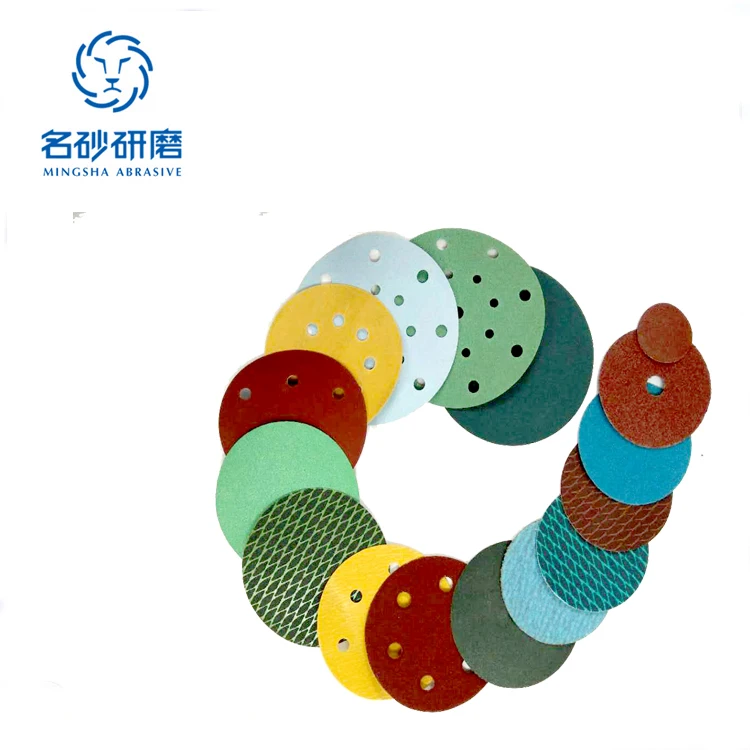 3M 5Inch 6 hole abrasive paper fiber disc yellow round  sandpaper zirconia sanding disc for polishing disc