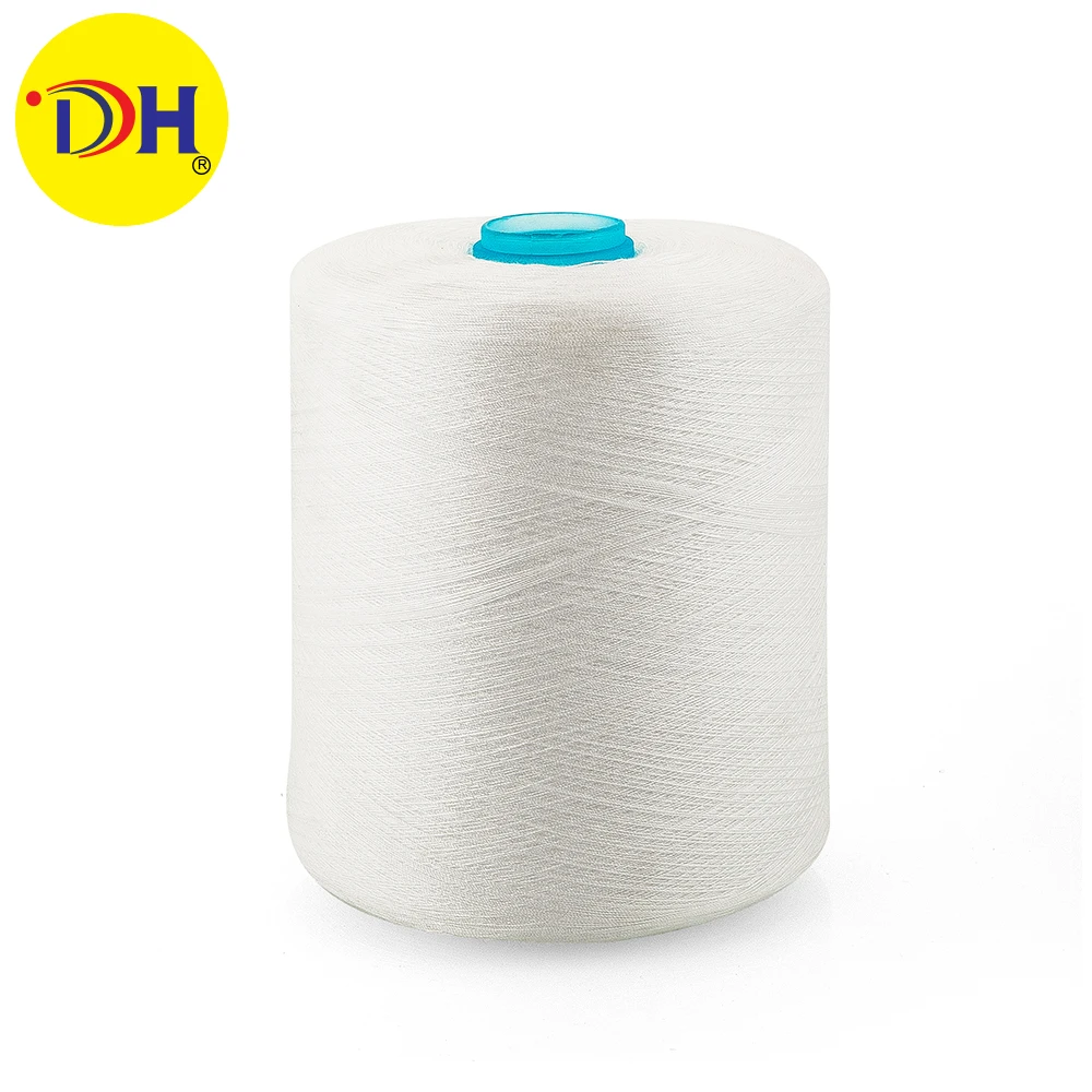 Фабричные 100% полиэфирные швейные нитки 40/2 в кило 40/2 в кг сырой белый с конусом