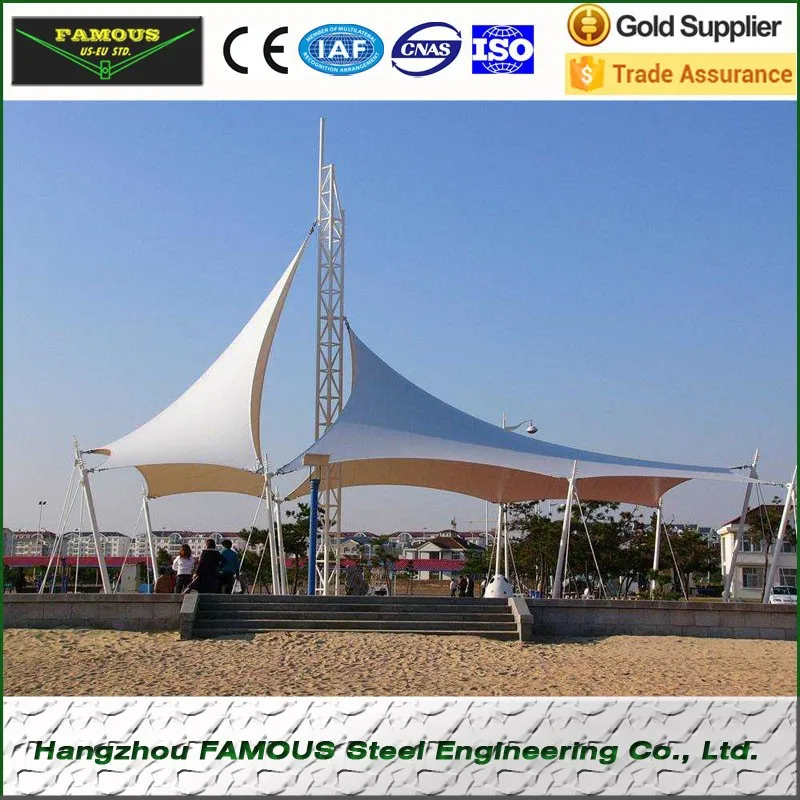 
PVC PVDF PTFE cover membrane structure for stadium and carport 