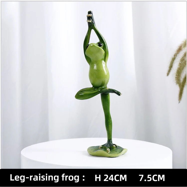 custom resin Frog figurine cheap price home decor youga shape animal statue home decor Art cabinetry ornament