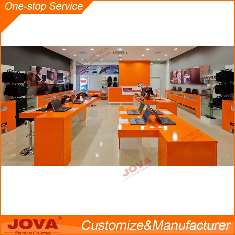 Custom computer retail table computer shop showcase decoration and counter design