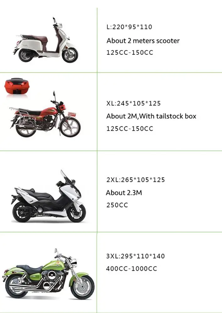 
L,XL,2XL,3XL universal Outdoor Uv Protector Motor cycle Bike Rain Dustproof Scooter Covers waterproof for Motorcycle cover 