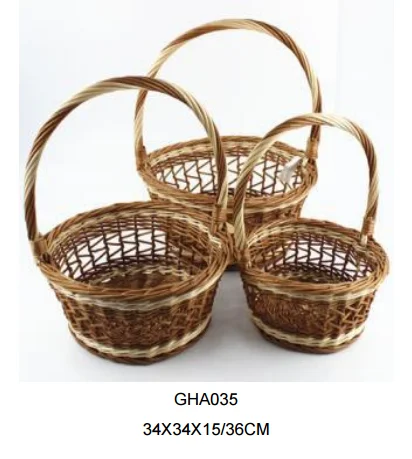 wicker baskets for plants and gifts, wicker basket with handle