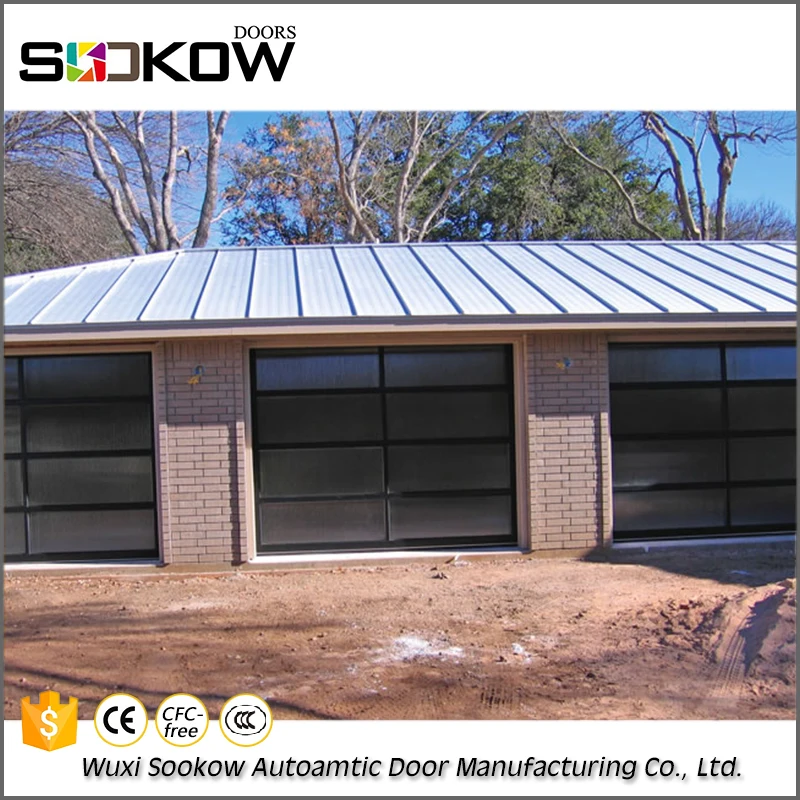 Низкая цена современная алюминиевая стеклянные двери гаража