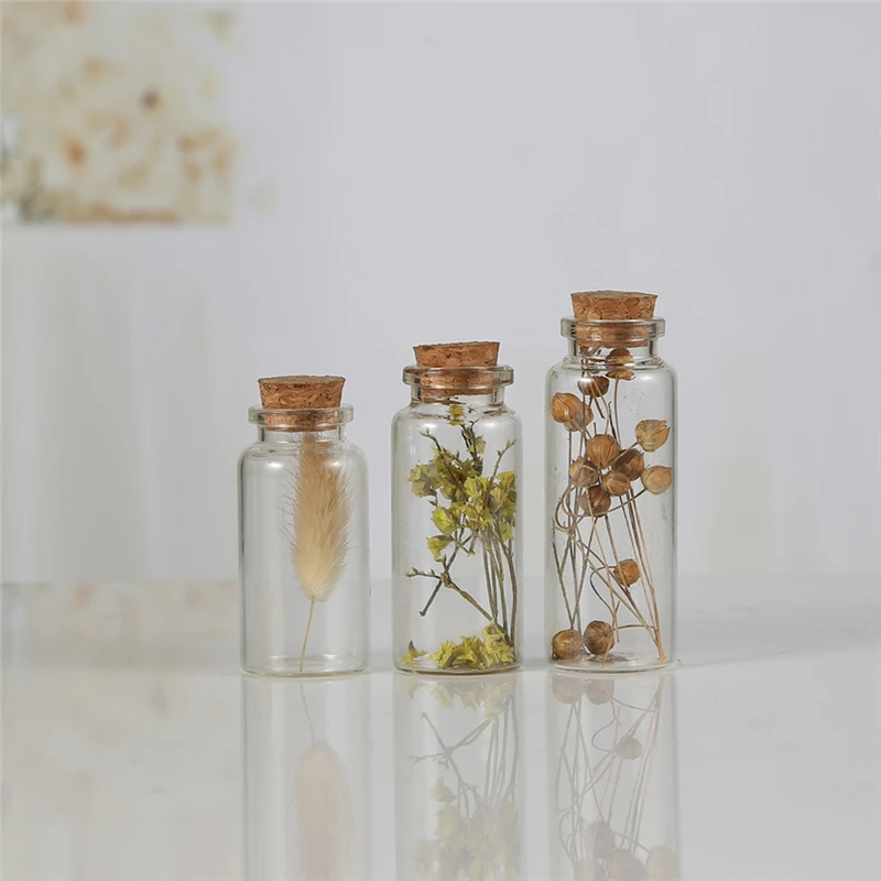 Wholesale Glass Vials Glass Wishing Bottle With Cork For Fancy Food Storage Jar Clear Wishing Message Glass Bottles Vials With C