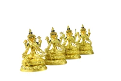 Customized Golden 21 Tara Tibetan Buddha Statue Religious Bronze Carved Buddha Tara Statue