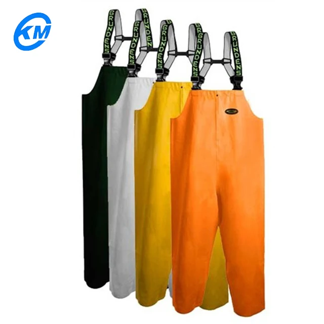 KM Men Sailing Fishing Rain Suits Waterproof Bib Pants Foul Weather Gear
