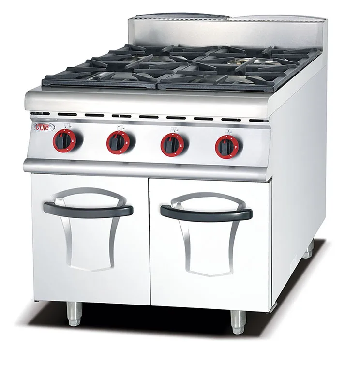 (#700) Нержавеющая сталь газовые и коксование упаковочного материала ассортимент продукции, в который входит 4 горелки газовая плита с духовкой с тумбой (OT-879D)