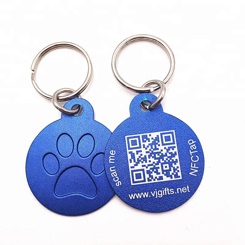 Factory Cheap Custom Logo Engraved Anodized Aluminum Laser Qr Code Pet Dog Tag
