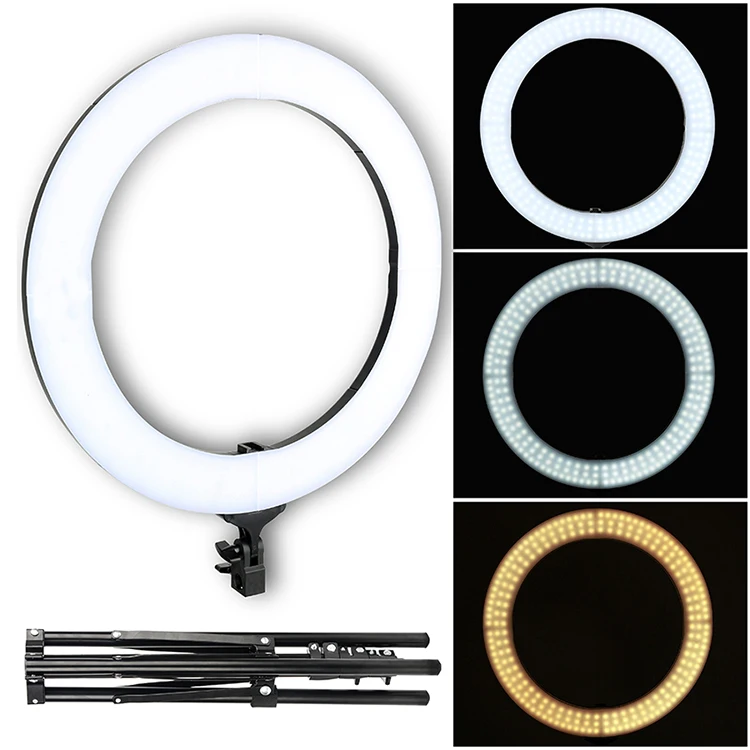 448 LED 3200-5600K60 Degree Colorful 45CM  18 inch  LED Ring Light for YouTube Tiktok Video Shooting