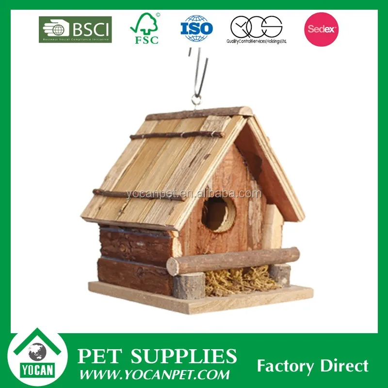 Craft Bird Houses Bird Box Cheap Wholesale Wood Folding Custom Logo Natural Fashion Solid Pet Cages, Carriers & Houses Pine Wood