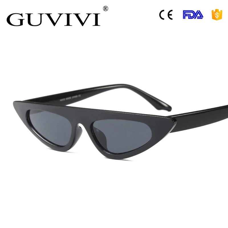 GUVIVI small sunglasses fashion cool Cat eye sunglasses personality man woman Pink sunglasses 2018