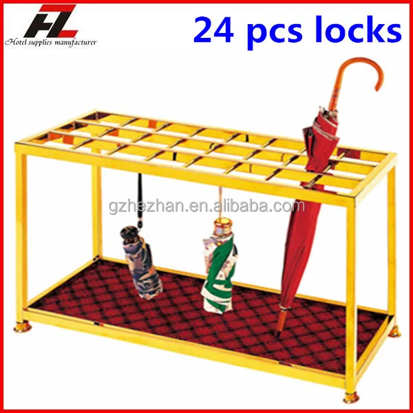 
Shopping mall gold stainless steel umbrella holder with carpet / High quality umbrella holder manufacturer 