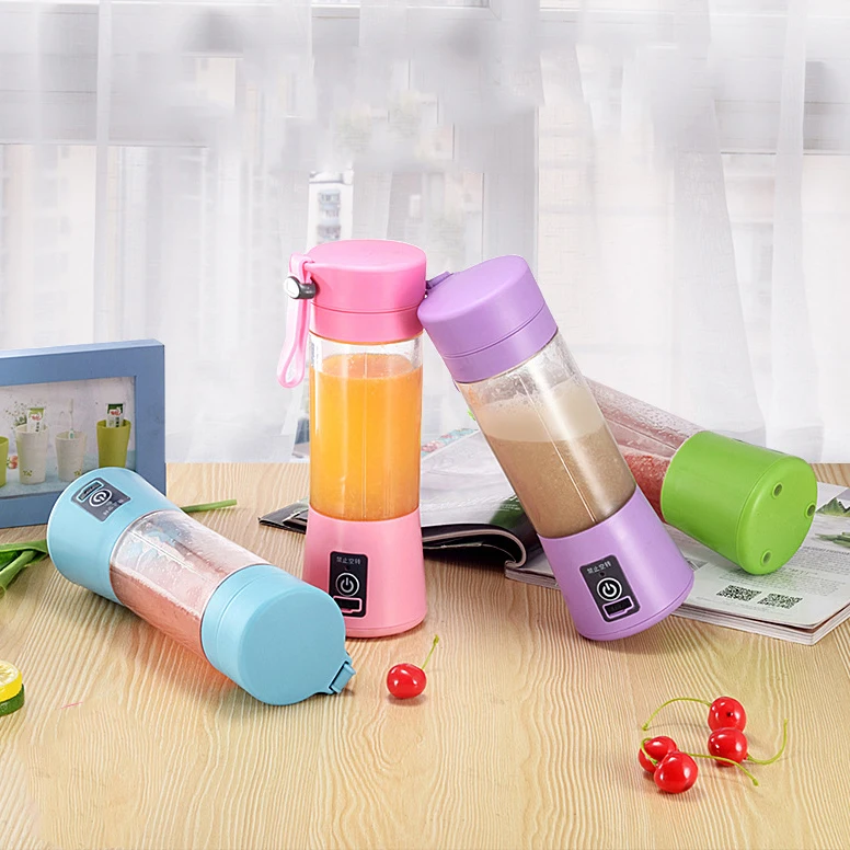 Home Rechargeable Student Travel Dormitory Fruit Small Fried Juicer Mini Electric 2-6 Leaf Juicer Machine With Usb Charger