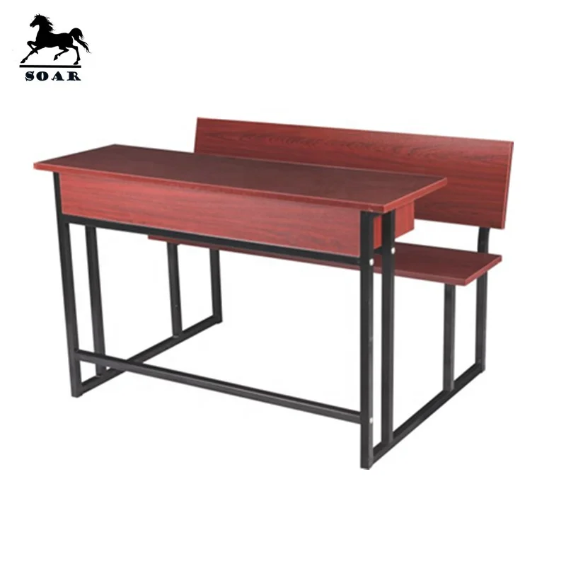 
2 seater double plastic student desk and chair set for school furniture 