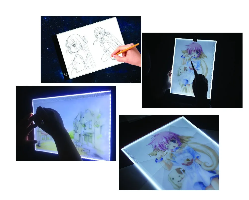 A4 Ultra-thin USB Portable Dimmable Tracing LED Light Pad Table Box Tracer for Artists Facsimile Drawing Sketching Animation