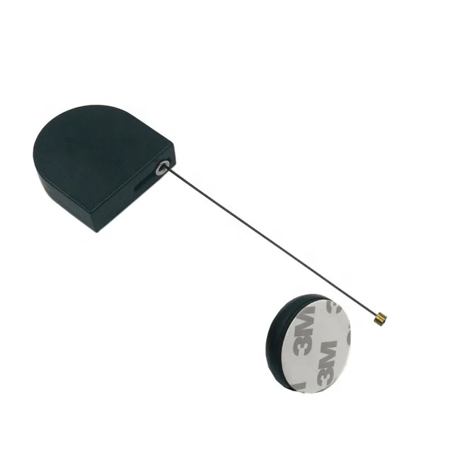 RUIWOR RW0813 D-shaped Small Retractable String Reel Plus Dia 30mm Circular Adhesive ABS Thick Plate as Security Equipment