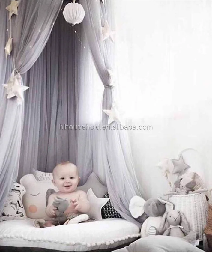 
Kids Bed Canopy Bed Curtain Round Dome Hanging Mosquito Net Curtain Moustiquaire Zanzariera For Baby Kids Playing Home Klamboe 