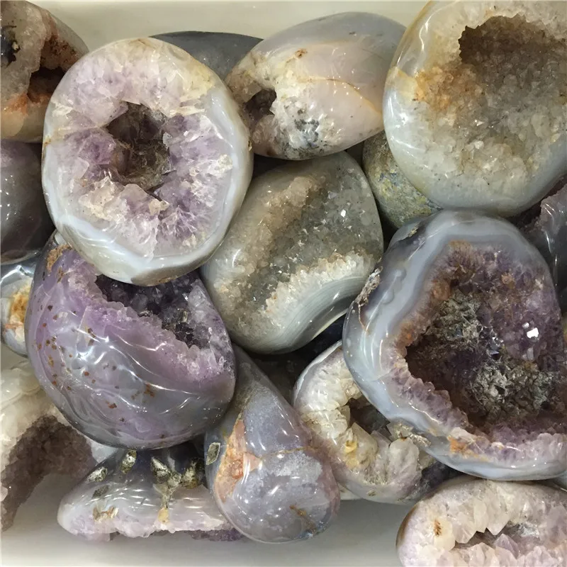 
Brazil Agate Spheres Open Smiling Amethyst Geode For Home Decoration 