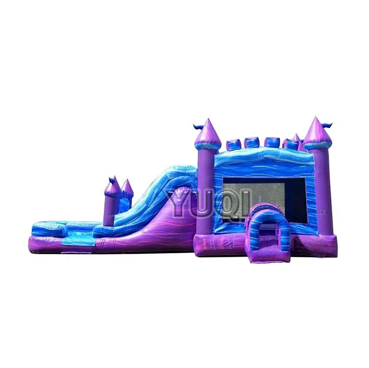 Princess castle trampoline for kids inflatable water slide pool games 0.55mm tarpaulin bouncer wet slides