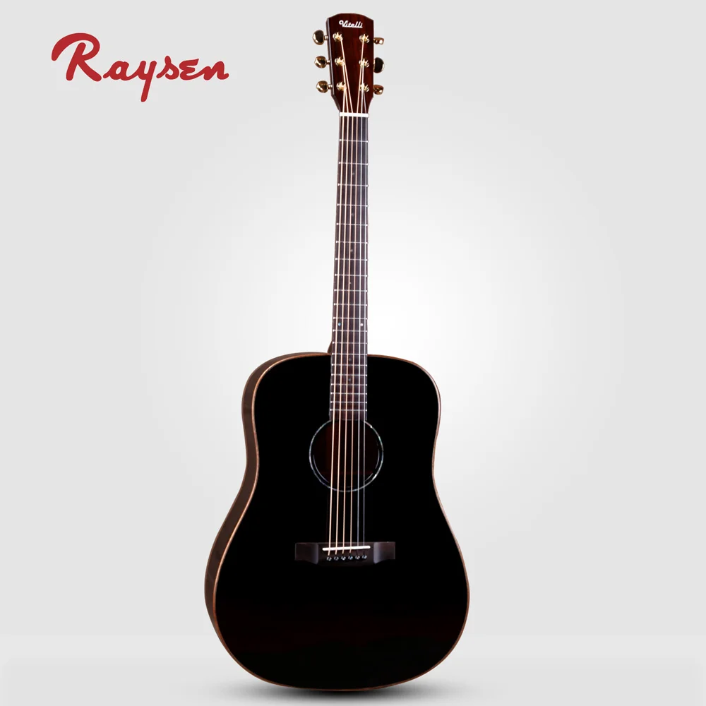Handmade Chinese Acoustic Guitar Black Acoustic guitar Wholesale factory price Custom Brands Color