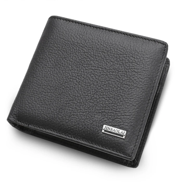 Jinbaolai брендовый складной мужской кошелек из натуральной кожи с карманом для монет