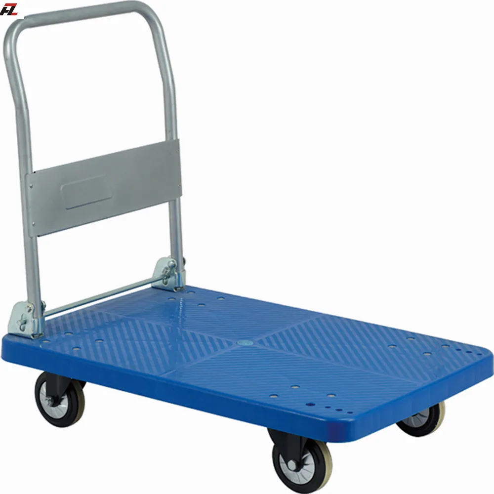 
Warehouse Folding Luggage Cart Luggage Trolley Hand Platform Cart Rolling Flatbed Cart Push Dolly for Loading 