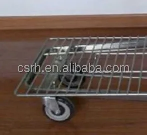 RH-SD02 size 1100*540*940mm 2-tire foldable trolley for warehouse logistic cart Double basket shopping trolley