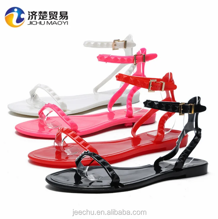 2018 New Model Women Crystal Shoes Plastic Shoes Jelly Flat Sandals