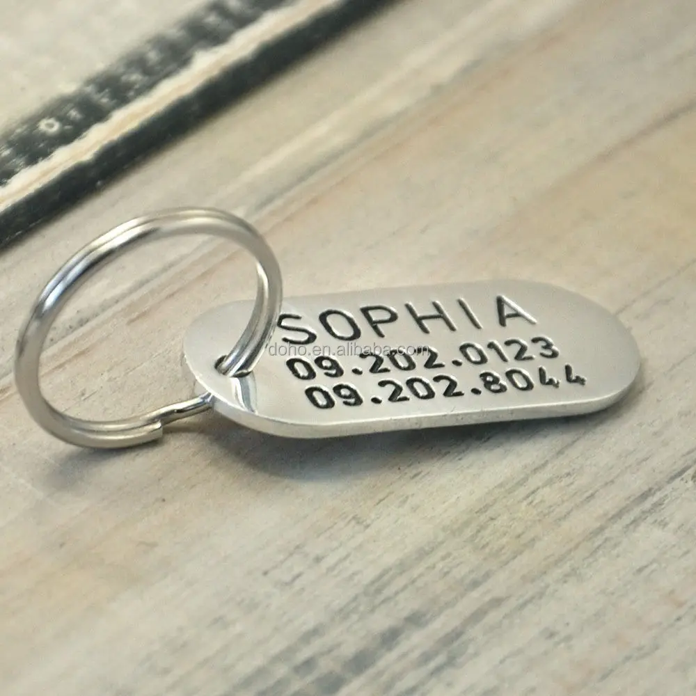 Custom funny Dog Tag - Metal Pet ID Tag - Hand Stamped Dog Name & Numbers Tag