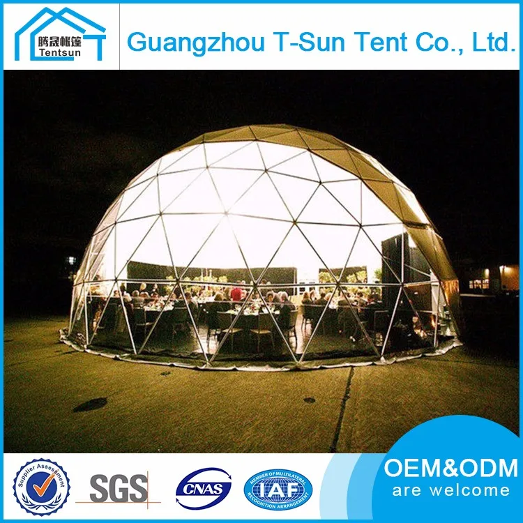 Luxury Lining PVC Fabric Cover Geodesic Tent Semicircle Geodesic Dome Tent